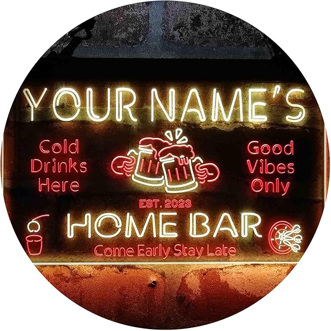 ADVPRO Personalized Your Name Custom Home Bar Beer Established Year Dual Color by ADVPRO