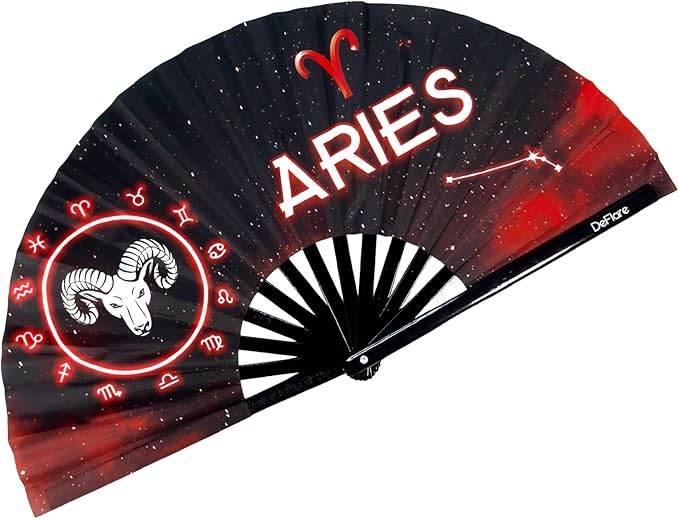 DeFlare | Cosmic Zodiac Rave Fan | Zodiac Sign Hand Fan | Astrology Rave Fan | by DeFlare-RaveFestivalFans