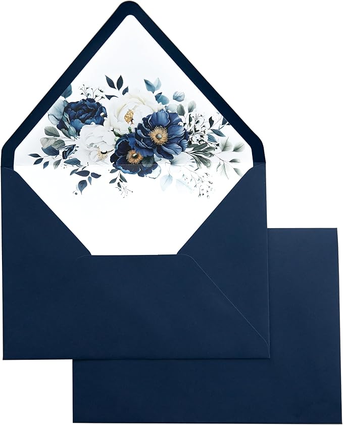 PONATIA 50PCS A7 Euro Flap Envelopes, 5.25 x 7.25'' Liner Envelope by ponatia