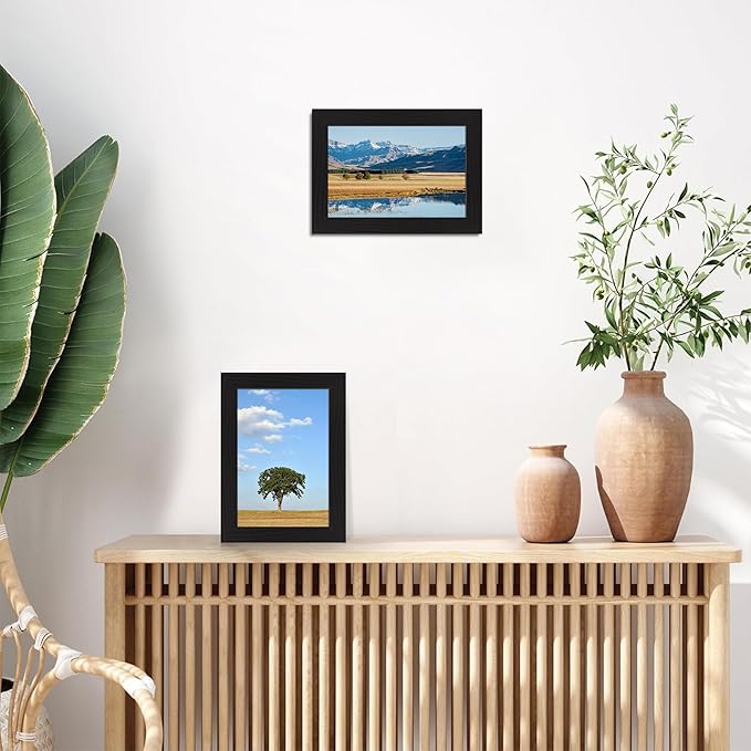 6x9 Picture Frame Set of 4, Wood Rustic 6 x 9 Photo Frames - Image 2