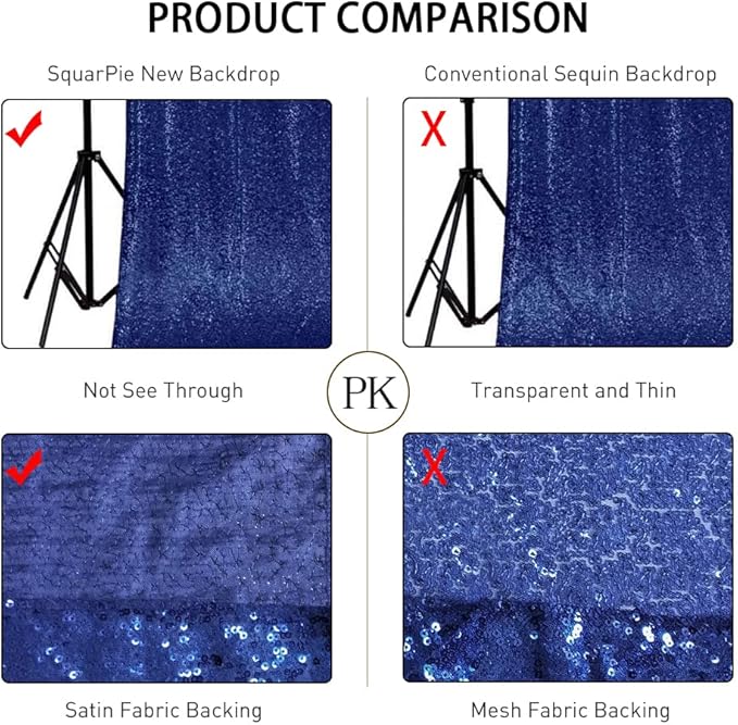 SquarePie Sequin Backdrop Not See Through Thick Background Glitter Curtain - Image 3