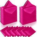Manyshofu 60 Pieces Hot Pink Satin Napkins by Manyshofu