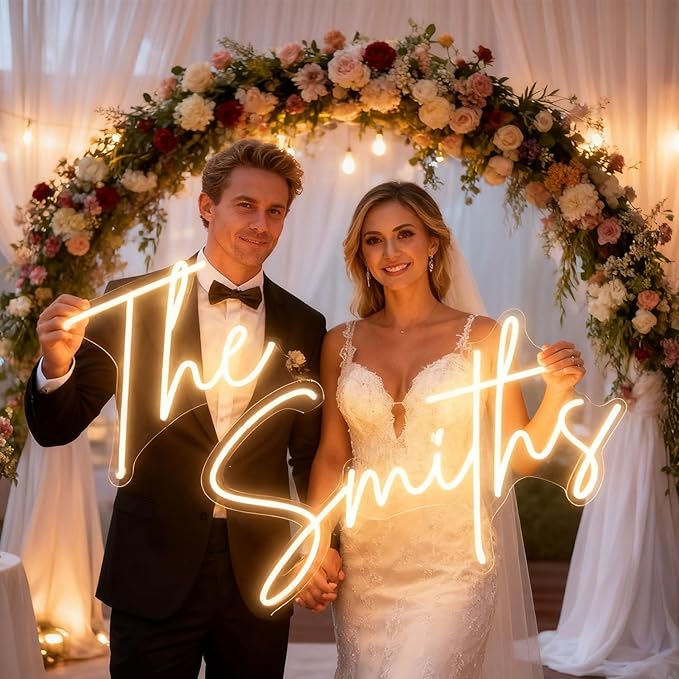 Custom Neon Sign for Wall Decor Personalized LED Neon Wedding Light Sign by HDJSIGN