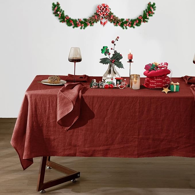 Talasily Linen Tablecloth 100% Pure Linen Table Cloth 60x120 Inches Rectangle by Talasily