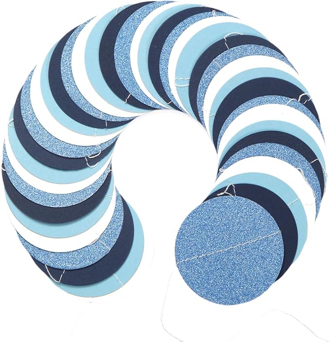 Light-Blue Navy-Dusty White Party-Decorations Garland - 52ft Baby Boy Shower - Image 6