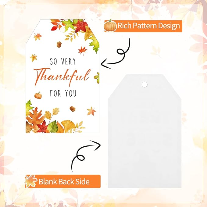 100PCS Thank You Gift Tags Fall Gift Tags - Image 7