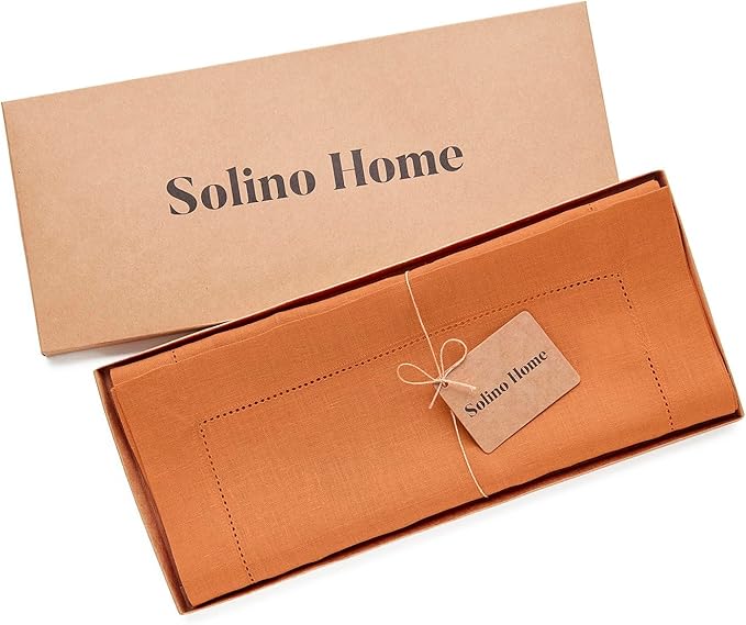 Solino Home Linen Pumpkin Hemstitch Table Runner 36 Inches - Image 6