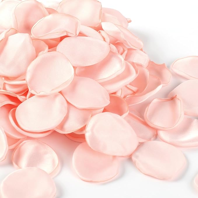 300pcs Blush Faux Silk Rose Petals by JOWINER