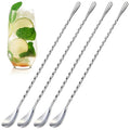 4 Pcs Bar Spoon Cocktail Stirrers – 12'' Long Spoons by TheLittleGreenChange