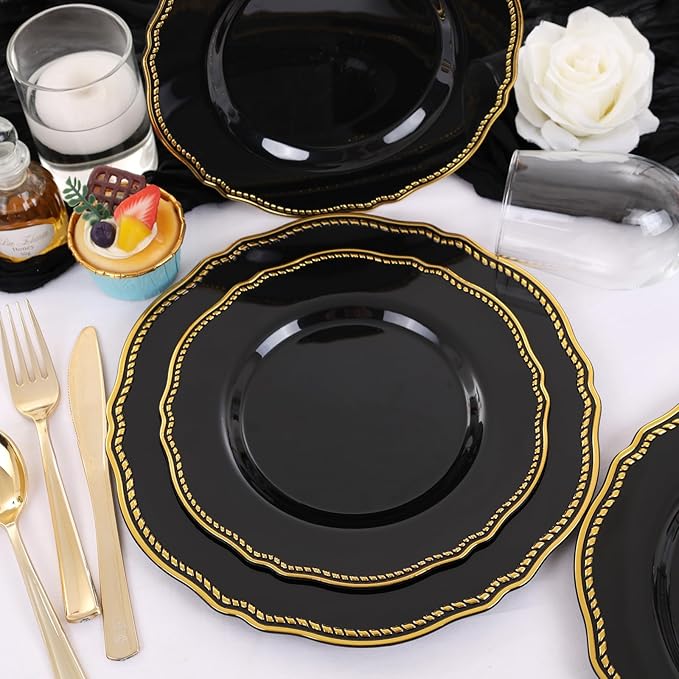 Hioasis 60pcs Balck Plastic Plates - Image 7