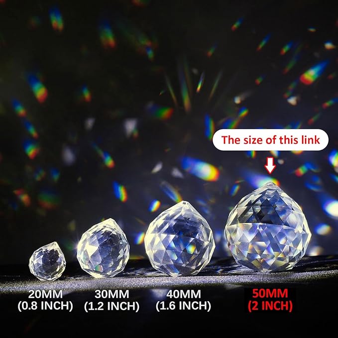 HDCRYSTALGIFTS Suncatchers Clear Glass Crystal Ball Prism Feng Shui Lamp - Image 2