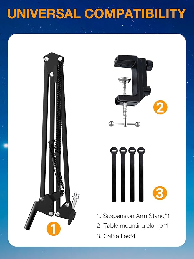QuadCast Boom Arm, Mic Arm for Blue Yeti HyperX QuadCast SoloCast Fifine AM8 - Image 6