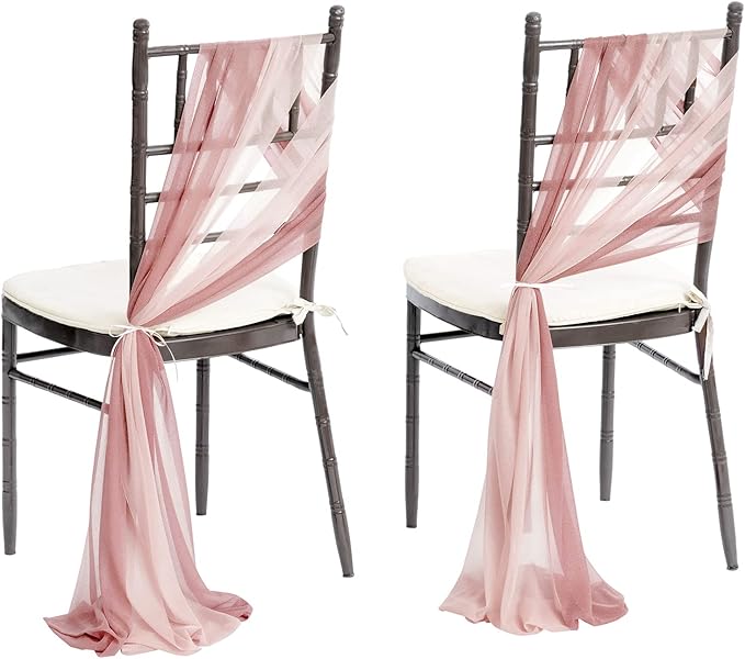Ling's moment Wedding Chair Sashes Cover Aisle Decorations Draping Fabric by LingsMoment