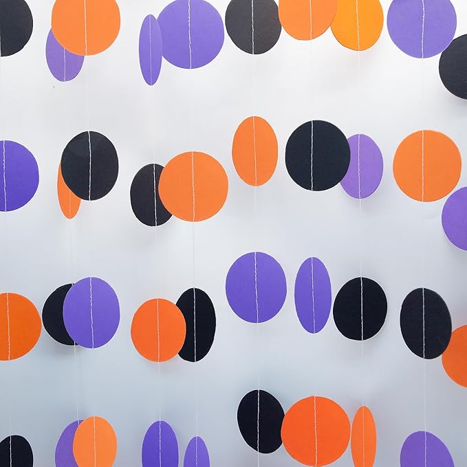 Black-Orange-Purple Halloween Party-Decorations - 52Ft Paper Garland Streamers by HongTongTong