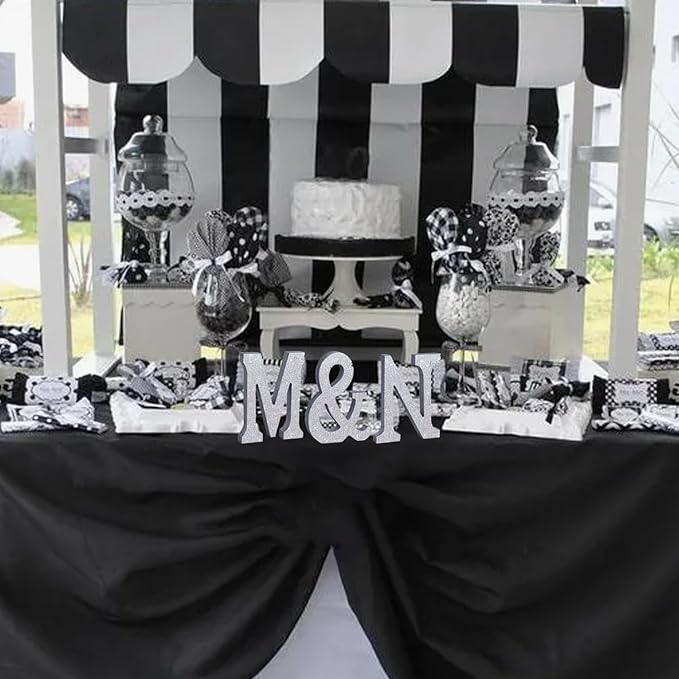 TONIFUL 8 Inch Silver Glitter & Table Centerpiece A-Z Silver Birthday Party - Image 5
