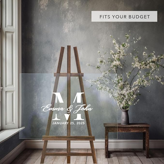 Andaz Press Custom Large Wedding Acrylic Sign, 16 X 24 Inches, Minimalist - Image 3