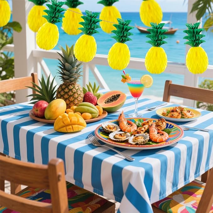 6 Pack 14 Inch Pineapple Honeycomb Decorations, Standing Tissue Paper - Image 7