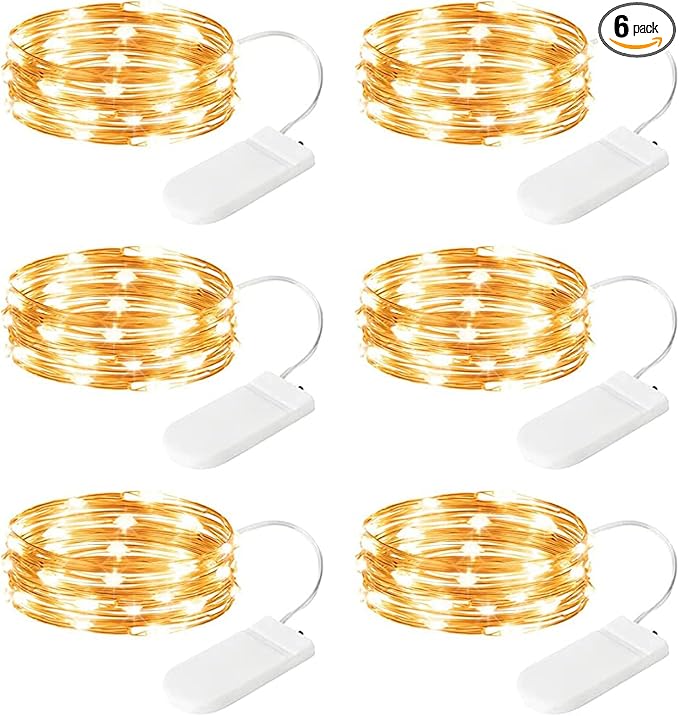 Minetom 6 Pack Fairy Lights Battery Operated String Lights - 7ft 20 LED by Minetom