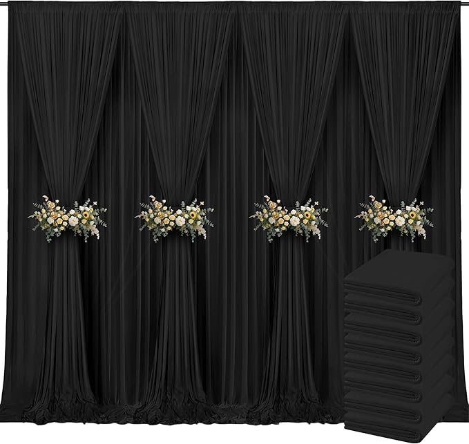 40x10ft Backdrop Curtains for Parties, 8 Panels 5x10ft Curtains Photography by JKLUMI