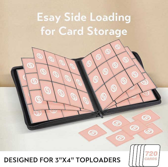SMYV 12 Pocket Trading Card Binder, Premium PU Cover Card Binder - Image 3
