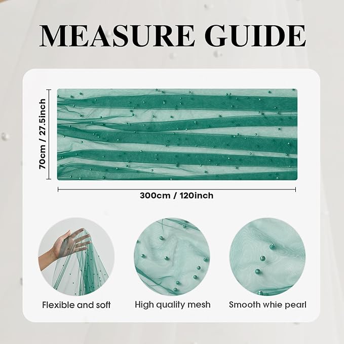 Artoid Mode Pearl Dark Green Gauze Table Runner 120 Inch 10FT, Seasonal Sheer - Image 7