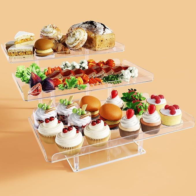 Upgraded Dessert Table Display Set, Acrylic Cupcake Buffet Dessert Risers Stands by BAKZON