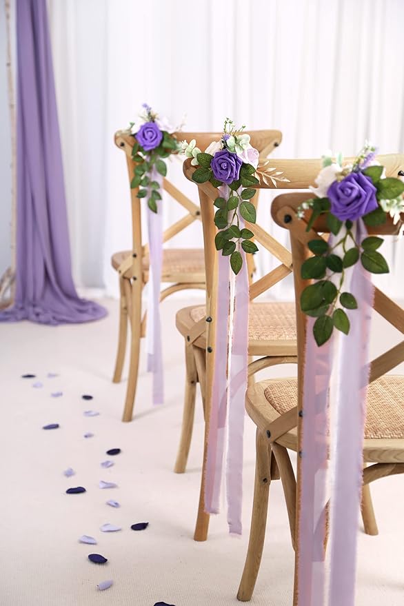 Wedding Aisle Decorations for Wedding Ceremony Set of 10 Pew Flowers for Church - Image 3