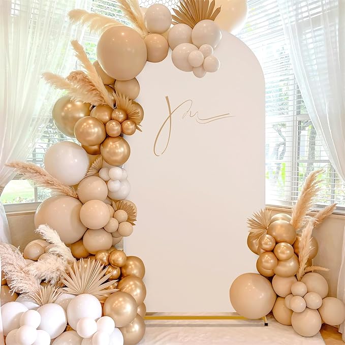 SoarDream Beige Spandex Arch Cover 6FT Wedding Arch Backdrop Cover Stretchy by SoarDream