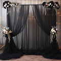 20x10 Black Tulle Backdrop Curtains by WishCare