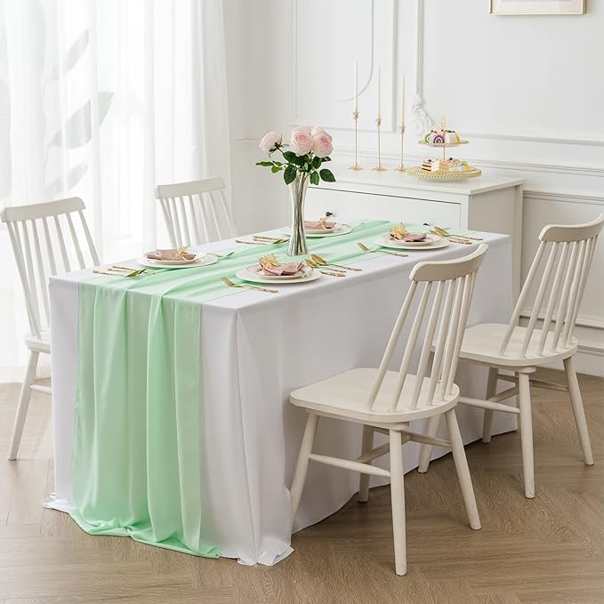 6Pack 9ft Chiffon Table Runner 14x108 Inch Sheer Romantic Table Runner - Image 7