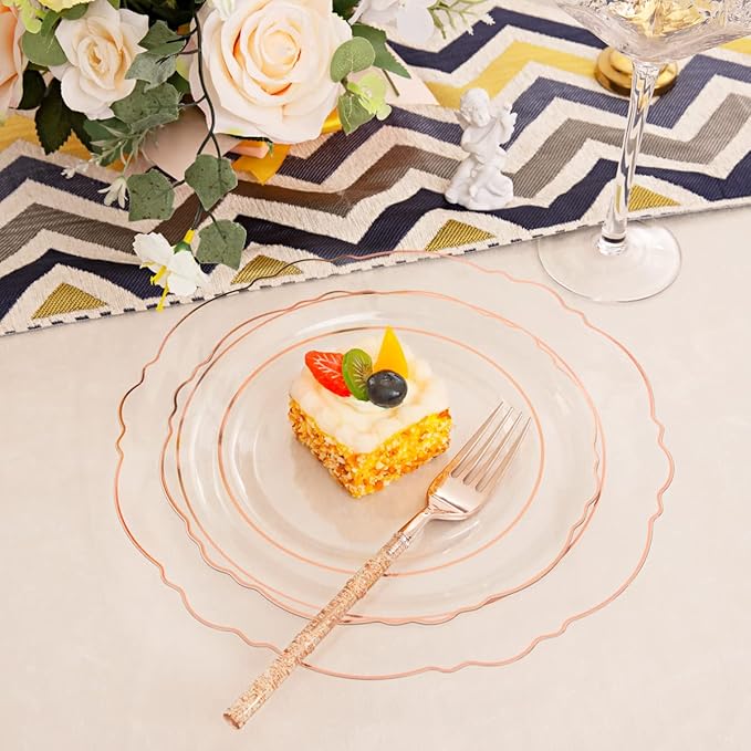Liacere 150PCS Rose Gold Plastic Plates - Image 8