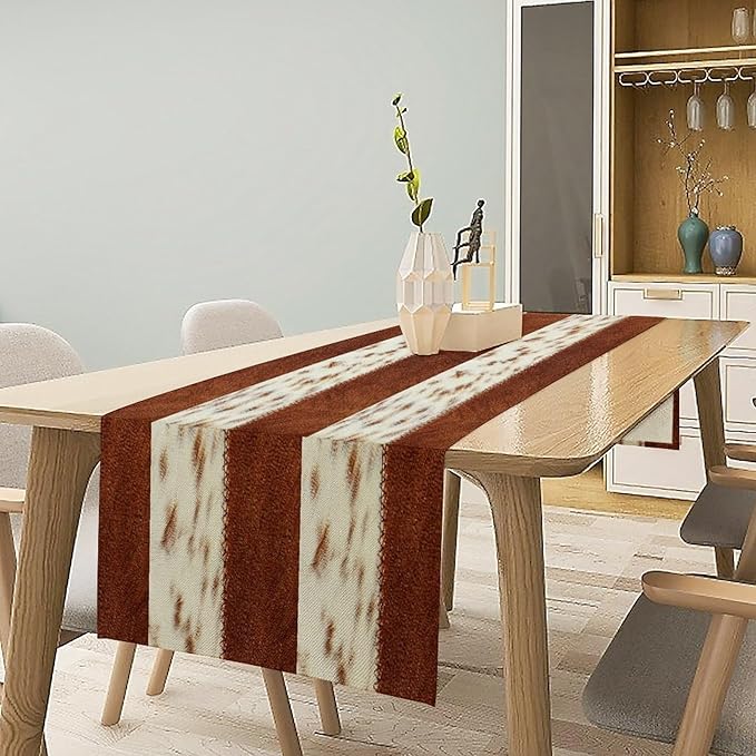 Cow Patchwork Print Table Runner, 13x60 Inch - Image 3