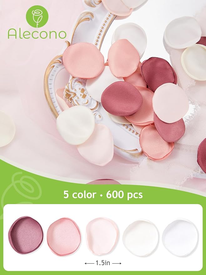 Alecono  Silk Rose Petals, Fake Rose Petals - Image 2