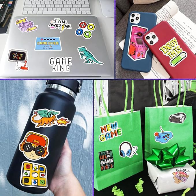 QTL Classic Gaming Stickers for Kids Video Game Stickers for Water Bottles - Image 2