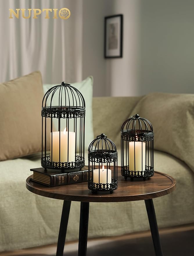 NUPTIO Vintage Bird Cage Decor: Decorative Bird Cage Candle Holder - Image 4
