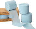 3 Rolls Light Blue Handmade Chiffon Ribbon, 1.5" x 21Yd Frayed Fringe Silk by KEOSREE