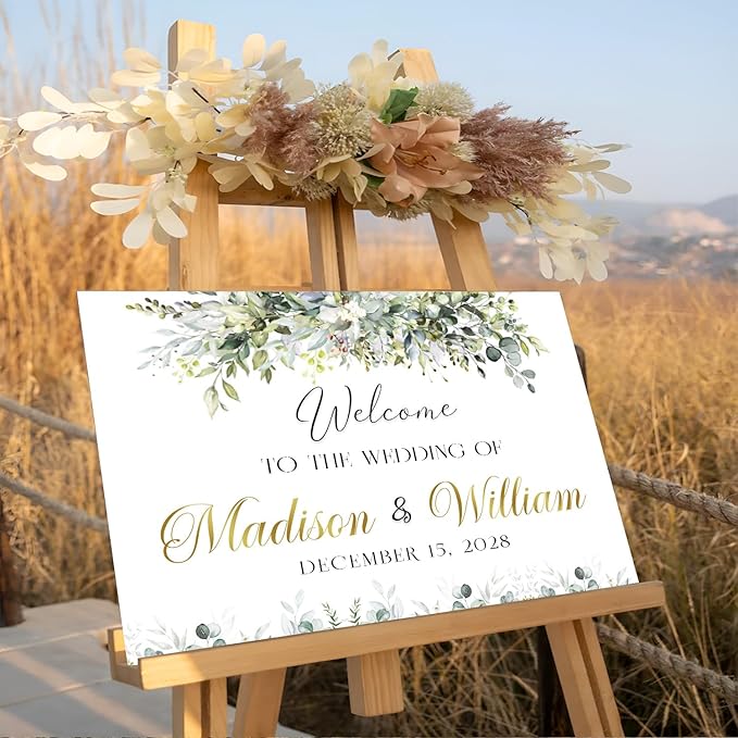 Personalized Wedding Welcome Sign, Easel Stand - Image 2