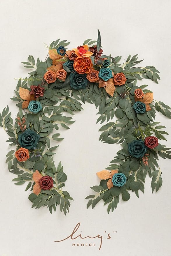 Ling's Moment Flower Garland - 6FT Eucalyptus & Rose - Sweetheart Table Decor - Image 8