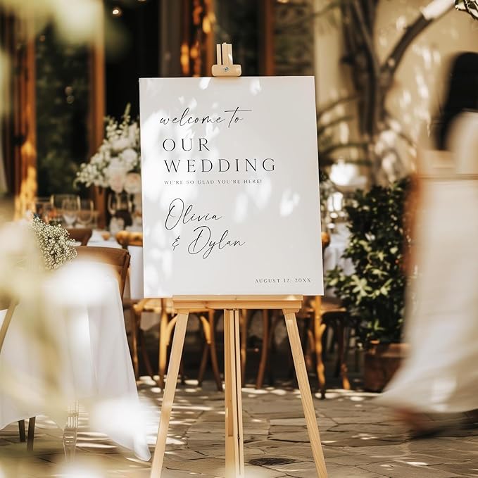 Welcome Wedding Sign Personalized, Modern Elegant Wedding Sign Decorations - Image 2