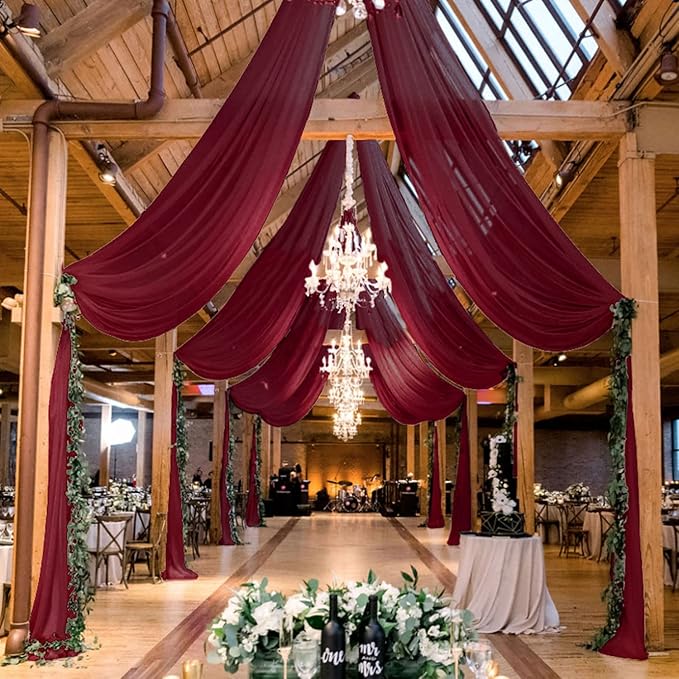MODFUNS Burgundy Ceiling Drapes by MODFUNS