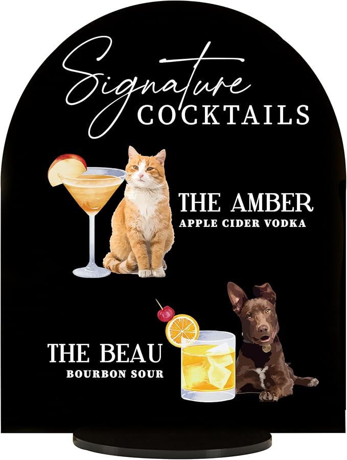 Pet Signature Drink Wedding Signs by Elation+Factory+Co.