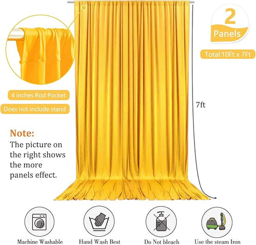10 x 7 Feet Yellow Backdrop Curtain - Image 2