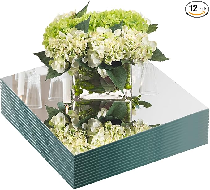 JAMBALAY 10" Square Mirror Centerpieces by JAMBALAY