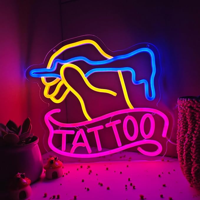 TATTOO Neon Sign Led Wall Window Decor Man Cave Neon Light Up Signs Wall Art by Keello