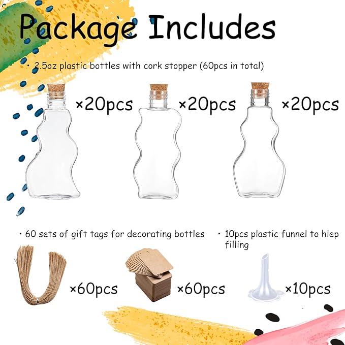 60 Pcs Plastic Sand Art Bottles - Image 3