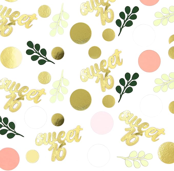 300PC Pink and Sage Green Sweet 16 Party Decorations - Image 2