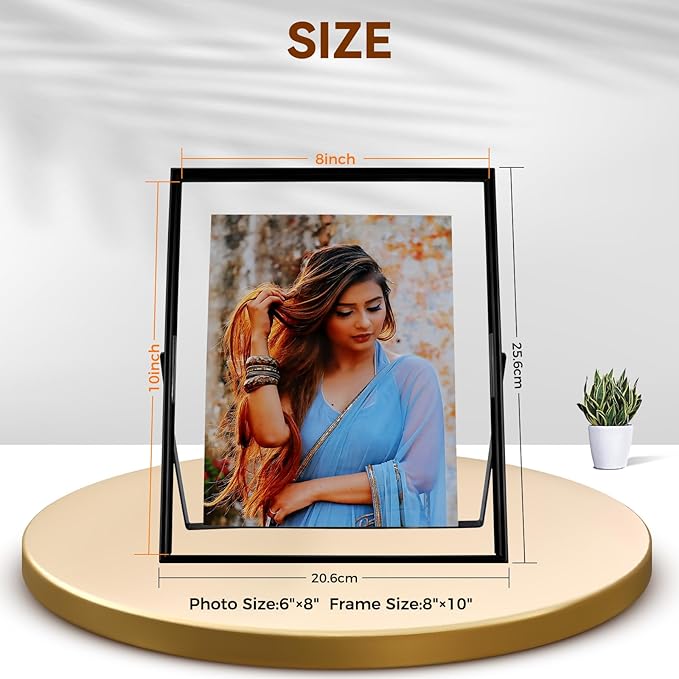 Black Floating Frame, For Picture 7x9, Tabletop Shelf Photo Frame, For Father - Image 2
