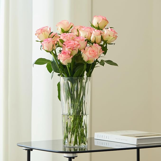 2 Clear Crystal Plastic Flower Vase, 10.2" Acrylic Rose Bouquet Vases - Image 9