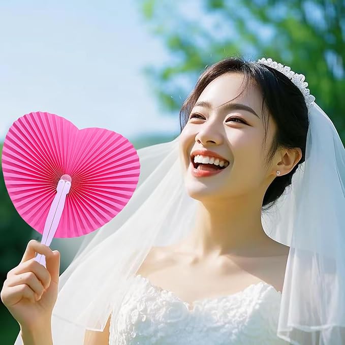 12 Packs Decorative Paper Folding Hand Fans Handheld - Image 5