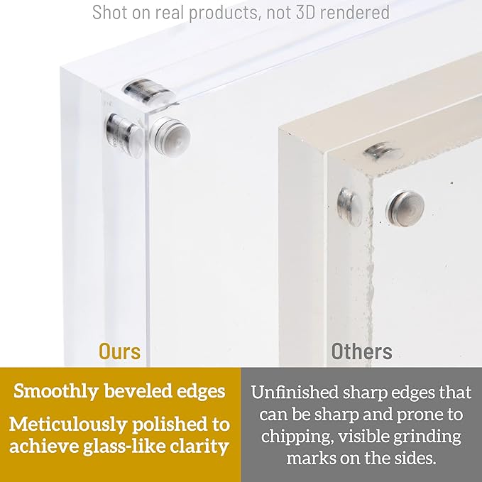 5x7 Acrylic Picture Frame 5 Pack, 20mm Thick Magnetic Double Sided Display 20% - Image 4
